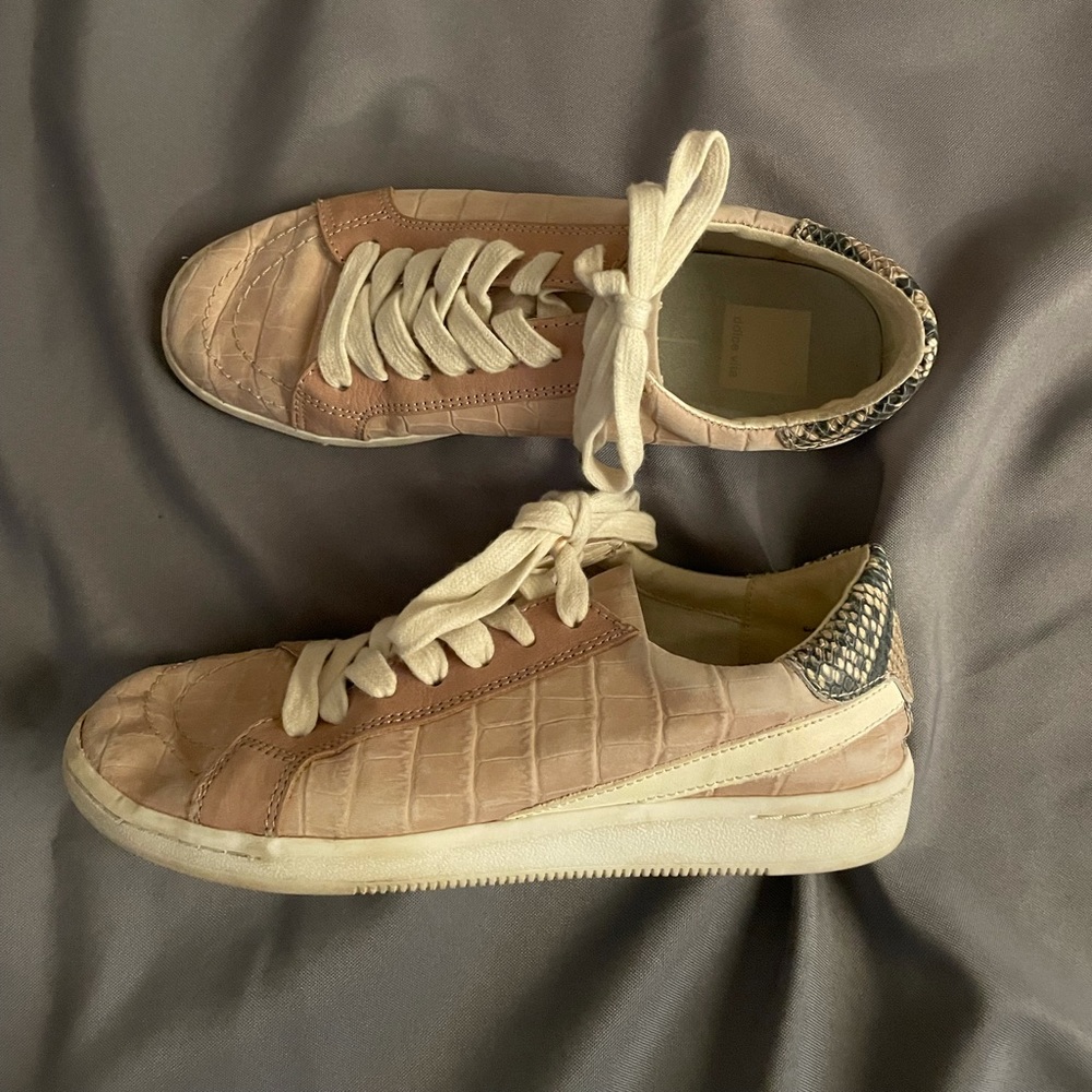 Dolce vita pink sneakers w snakeskin detail size 7